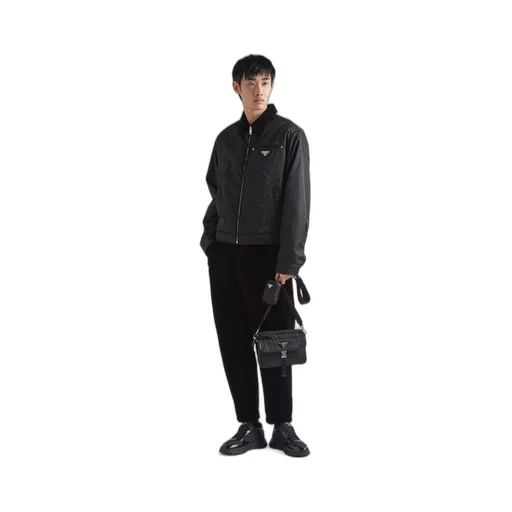 Re-Nylon and Saffiano leather shoulder bag