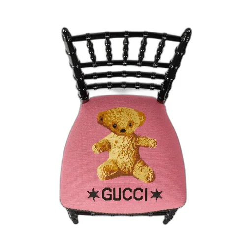 Chiavari chair with Gucci bear embroidery