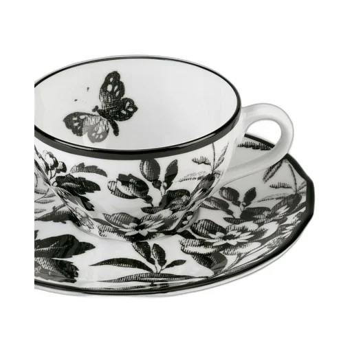 Herbarium teacup and saucer, set of two