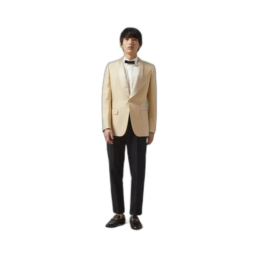 Horsebit wool silk jacquard jacket