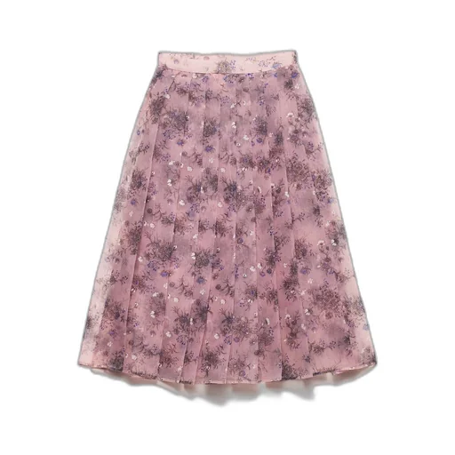 Printed nylonette skirt
