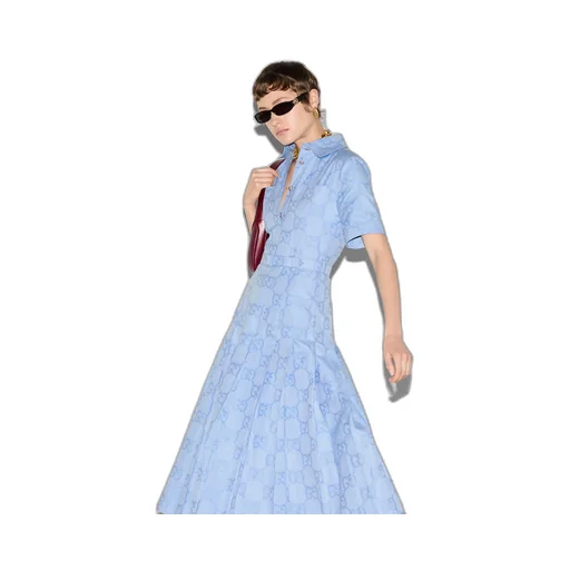 Cotton poplin midi dress