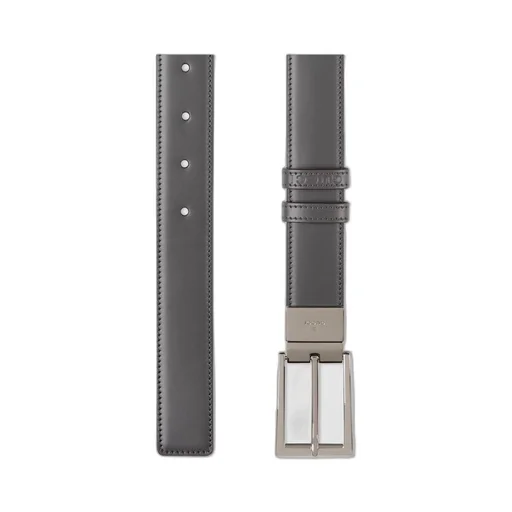 Reversible belt with rectangular buckle
