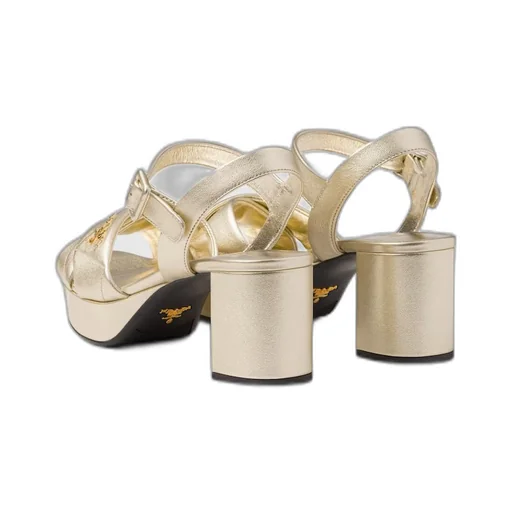 Quilted nappa leather platform sandals