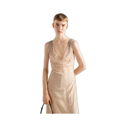 Embroidered tulle dress