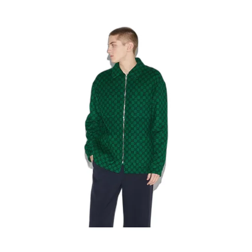 GG wool flannel padded overshirt