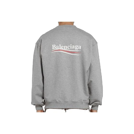 Micro Mark Alphabet Pattern Round Neck Pullover Gray