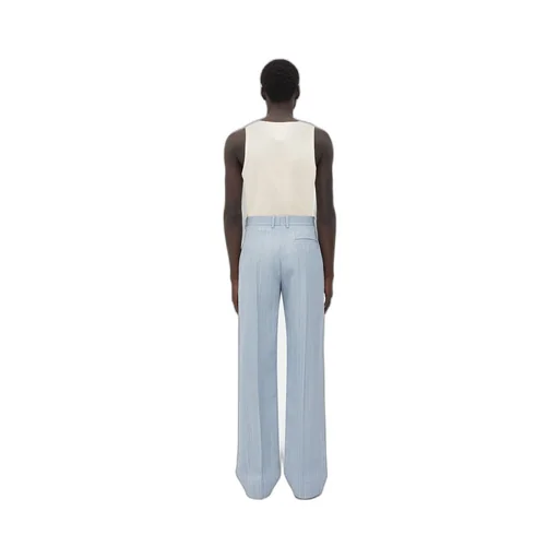 Viscose Silk Trousers With Embroidered Detail