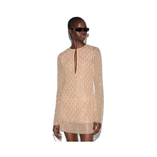 Crystal GG nylon tulle dress