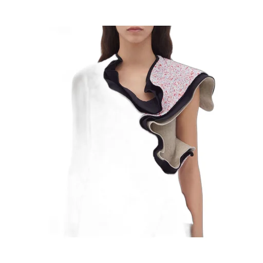 Textured Terrazzo Cotton Ruffle Dress
