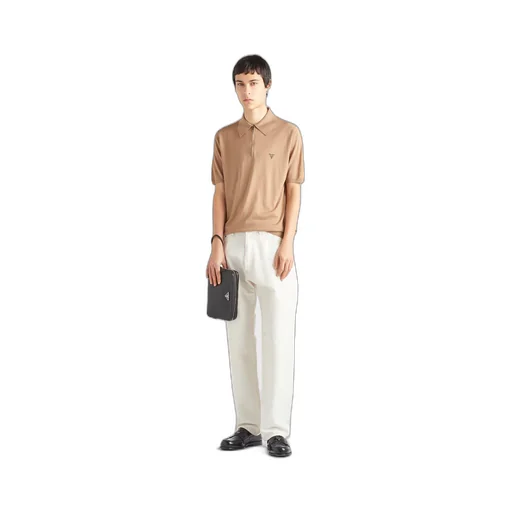 Superfine wool polo shirt