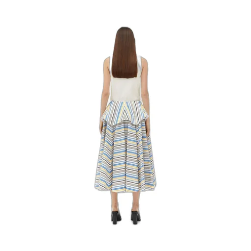 Checked Double Layer Cotton Skirt