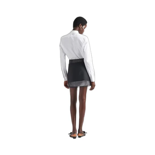 Wool miniskirt with crinoline