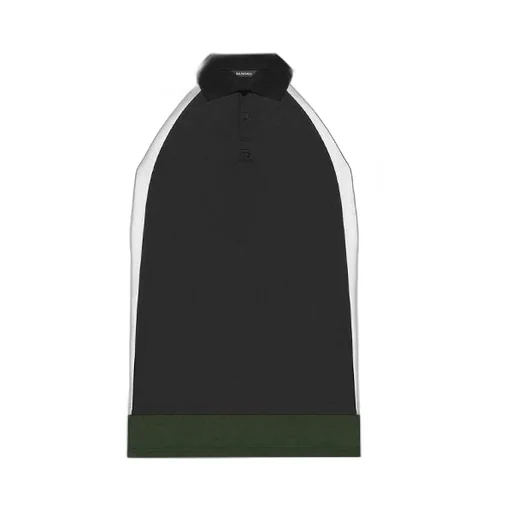 Casual Double Layer Sports Short Sleeve Polo Shirt Black