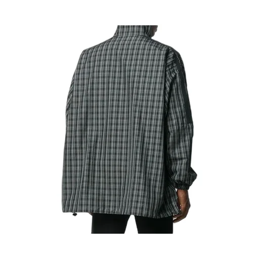 Checkered Nylon Track Suit Jacket