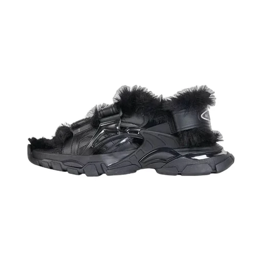 Track Fake Fur Sandal