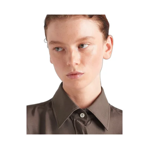 Silk twill shirt dress