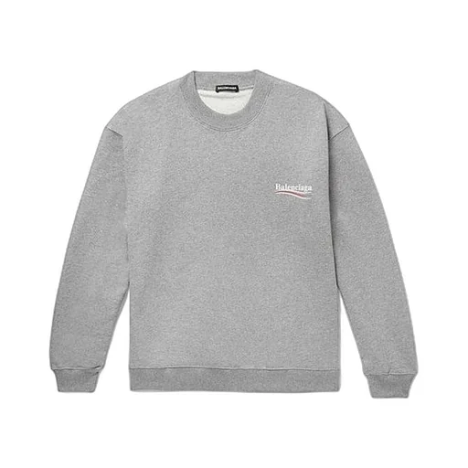 Micro Mark Alphabet Pattern Round Neck Pullover Gray