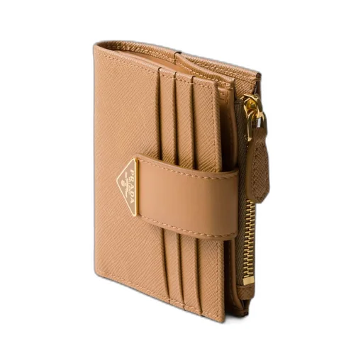 Small Saffiano and smooth leather wallet
