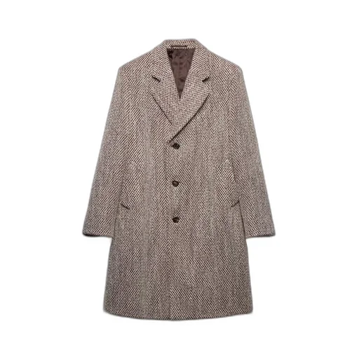 Single-breasted wool blend coat