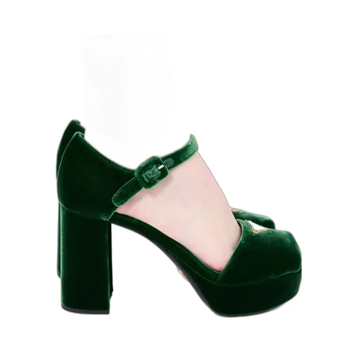 Velvet platform sandals