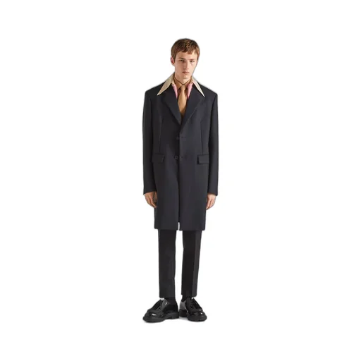 Mohair wool coat with collar