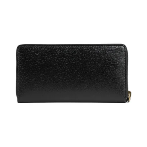 Animalier leather zip around wallet
