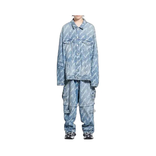 Allover Script Logo Denim Jacket
