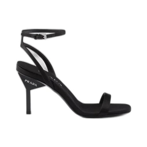 Satin high-heeled sandals