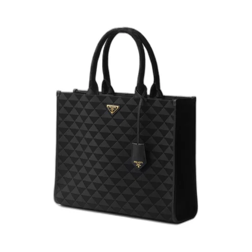 Prada Symbole large embroidered fabric bag