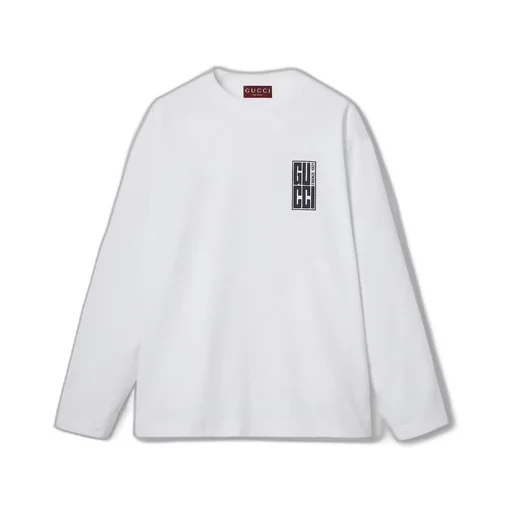 Cotton jersey T-shirt with Gucci print