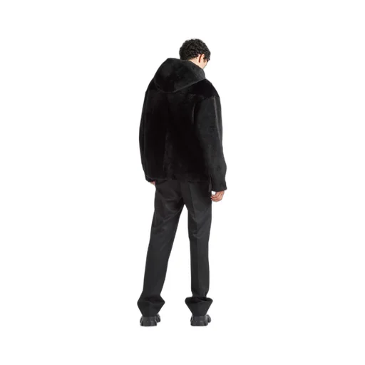 Reversible shearling jacket