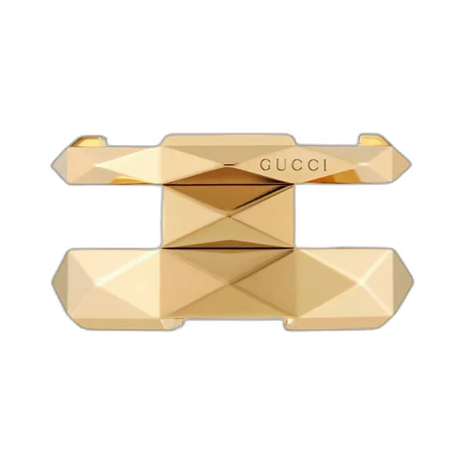 Gucci Link to Love geometric studded double ring