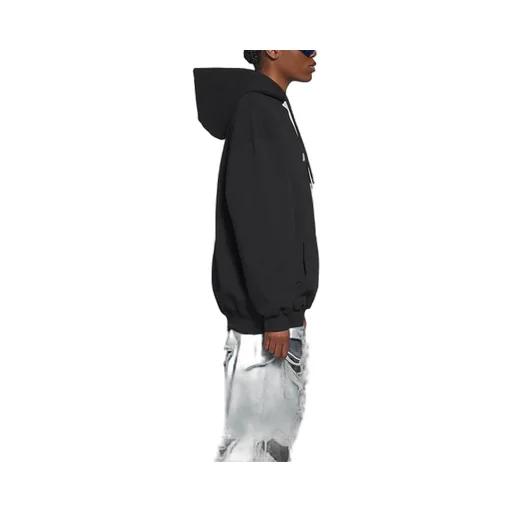 Bb Pixel Fleece Drawstring hooded Long Sleeves Hoodie Black