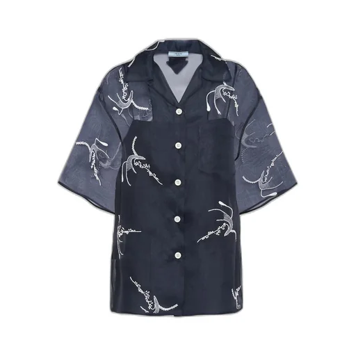 Embroidered organza shirt