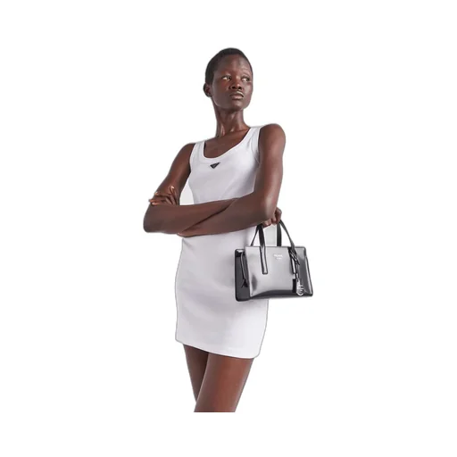 Ribbed knit jersey dress