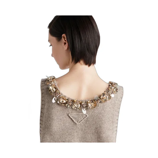 Sleeveless wool and cashmere top