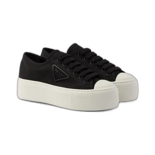 Laced fabric sneakers