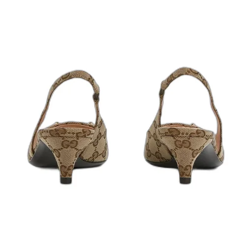 Women's GG canvas slingback pump