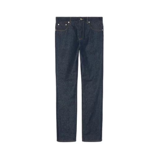 Denim trousers with GG embossed detail