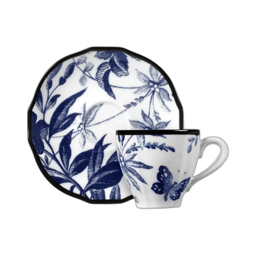 Herbarium coffee cup and saucer, set of two