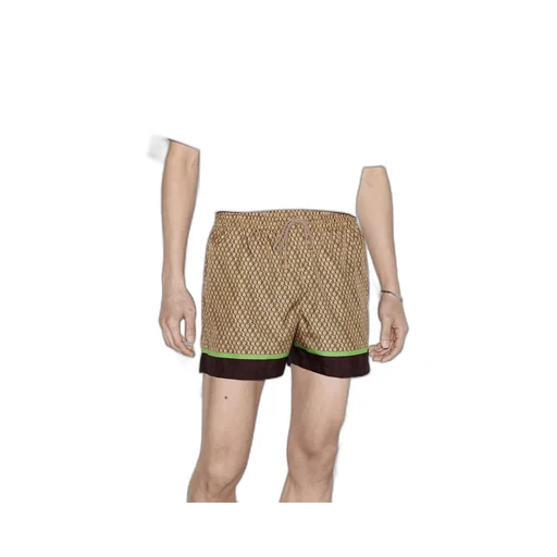 Allover Gucci print nylon swim short