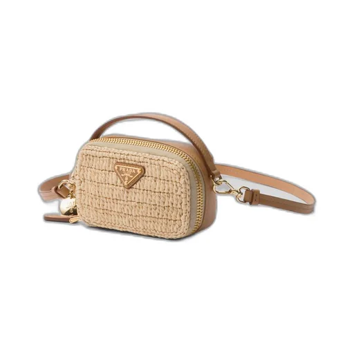 Crochet and leather mini-pouch