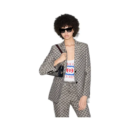 GG linen blend canvas jacket