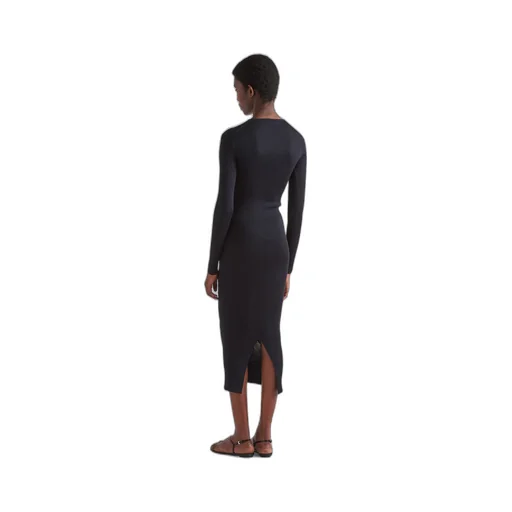 Long silk knit dress