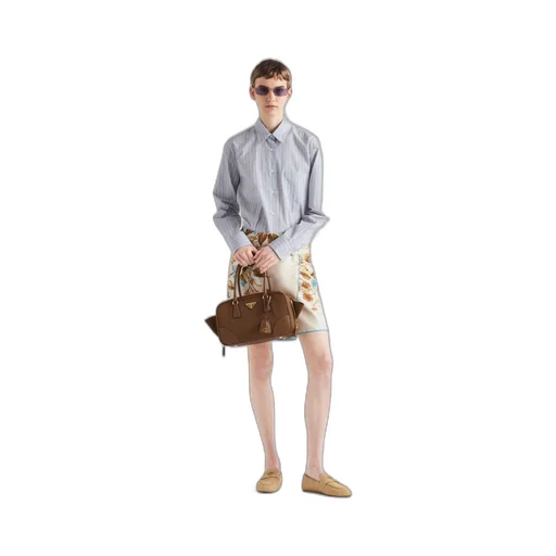 Striped poplin shirt