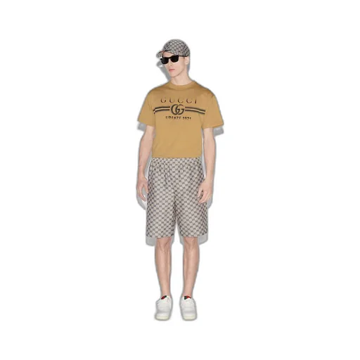 Cotton jersey T-shirt with Gucci print