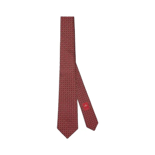 Horsebit silk jacquard tie