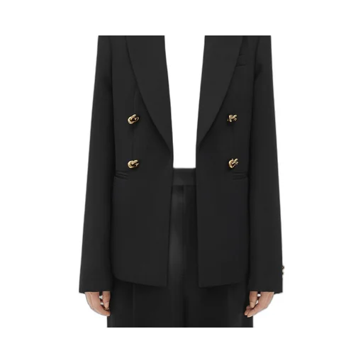Wool Twill Jacket With Knot Buttons