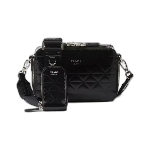 Prada Brique brushed leather bag with triangle motif